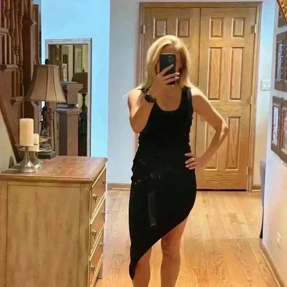 T Alexander Wang Women's Sleeveless Asymmetrical Hem Maxi Dress Black Size S. - Picture 9 of 11